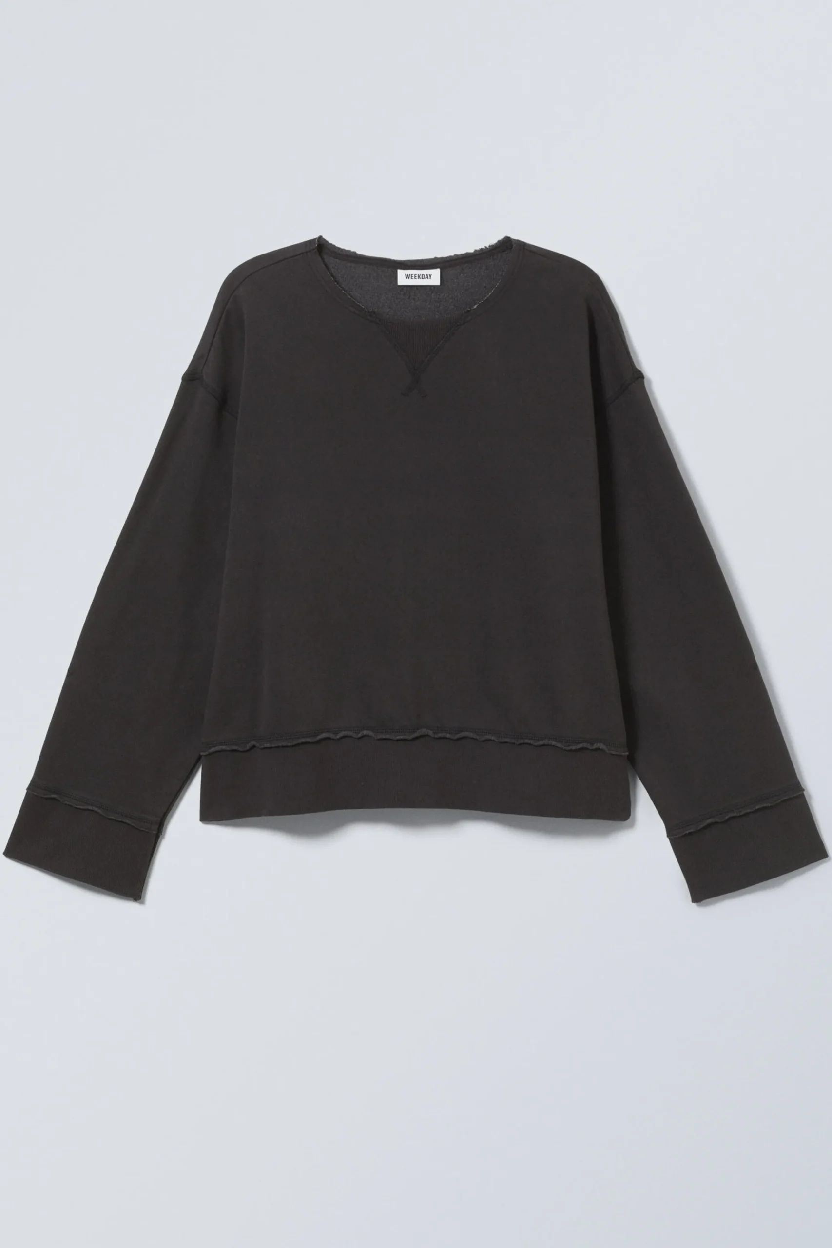 Weekday SHORT DISTRESSED SWEATSHIRT> Sweatshirts
