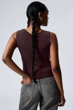 Weekday SIDE TIE SLEEVELESS TOP><noscript><img width=