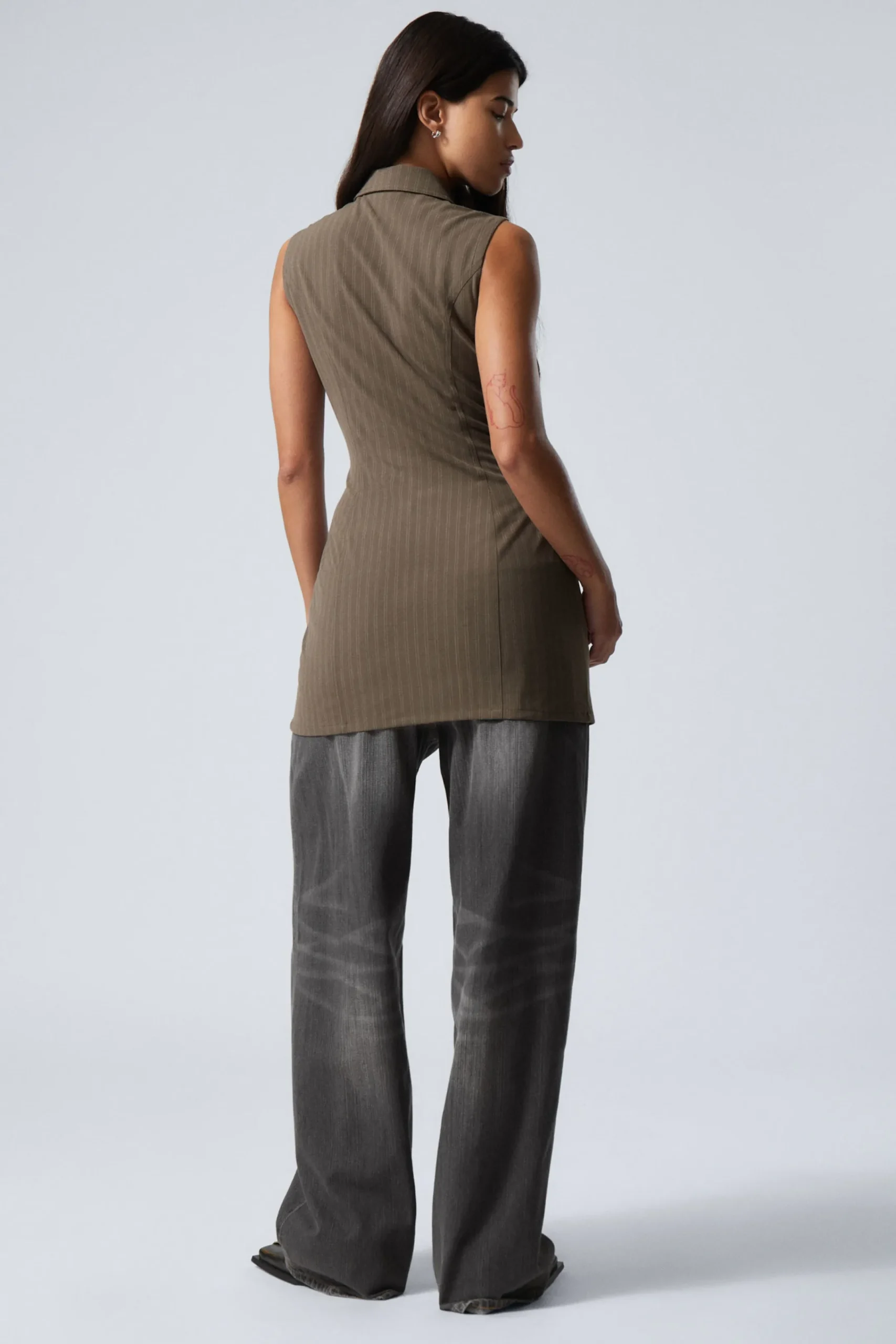 Weekday SLEEVELESS MINI SUITING ZIP DRESS>Women Dresses