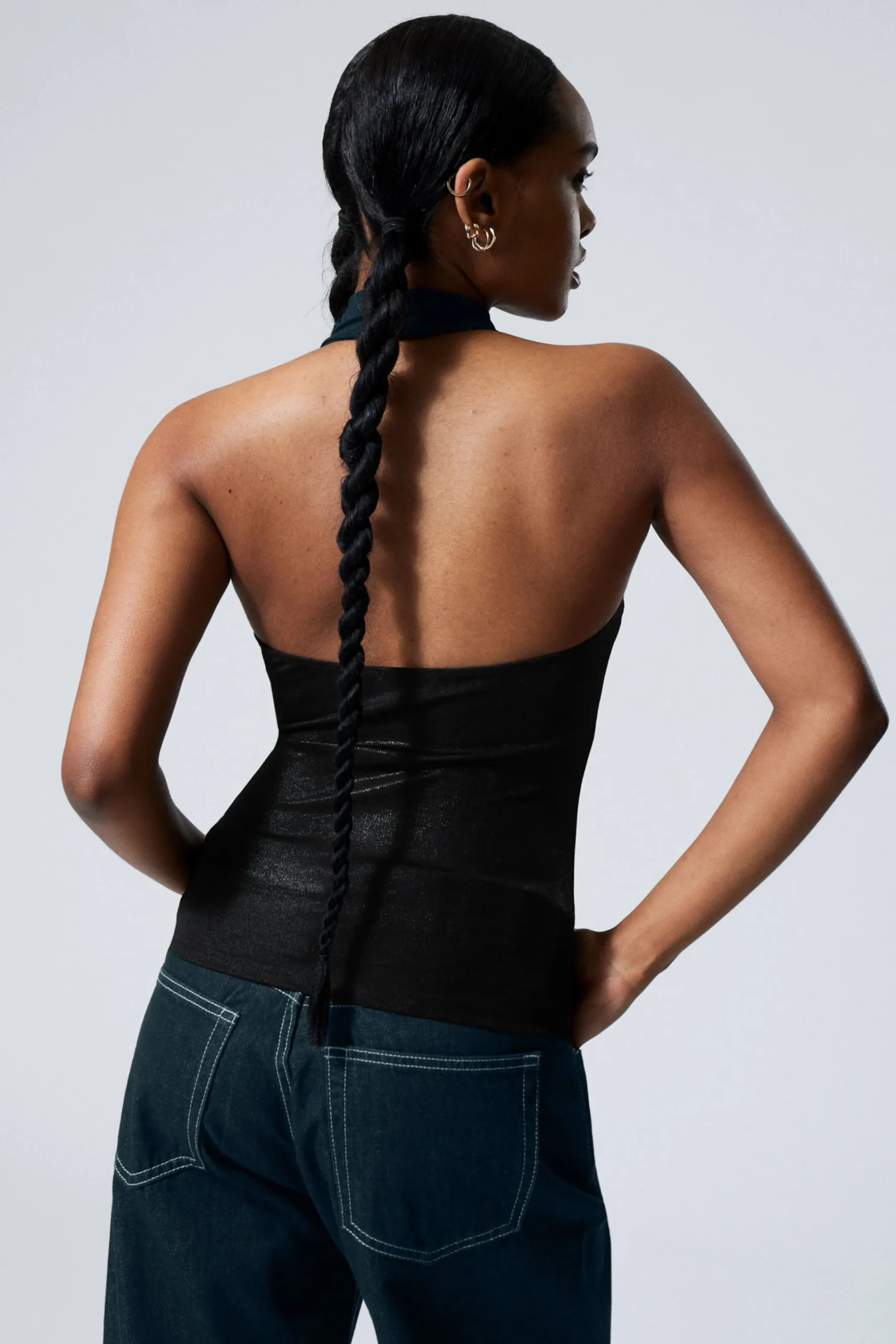 Weekday SLEEVELESS SHINY HALTERNECK TOP>Women Tops