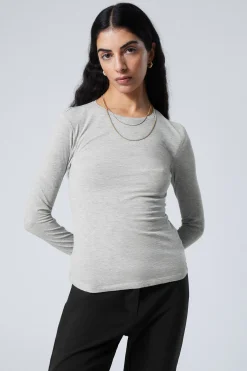 Weekday SLIM FITTED LONG SLEEVE>Women Basics|Tops