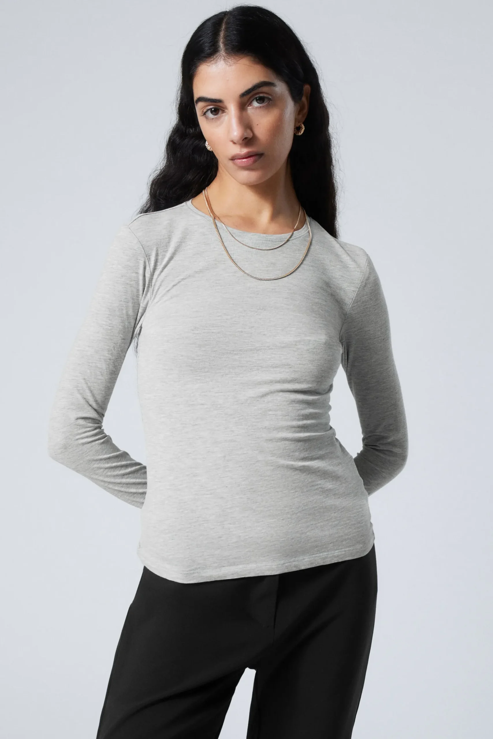 Weekday SLIM FITTED LONG SLEEVE>Women Basics|Tops