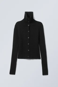 Weekday SLIM KNITTED TURTLENECK CARDIGAN><noscript><img width=