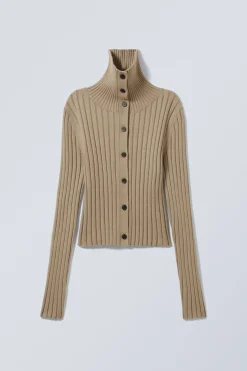 Weekday SLIM KNITTED TURTLENECK CARDIGAN><noscript><img width=