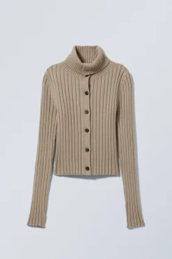 Weekday SLIM KNITTED TURTLENECK CARDIGAN><noscript><img width=