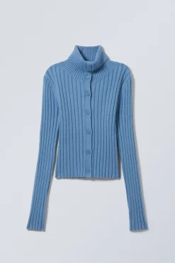 Weekday SLIM KNITTED TURTLENECK CARDIGAN><noscript><img width=