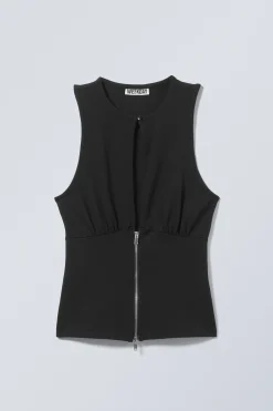 Weekday SLIM SLEEVELESS ZIP TOP><noscript><img width=