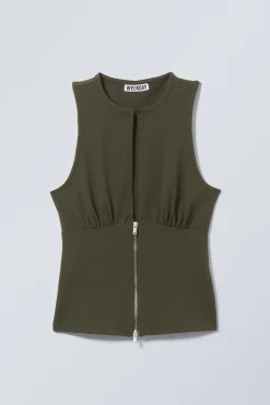 Weekday SLIM SLEEVELESS ZIP TOP><noscript><img data-lazyloaded=