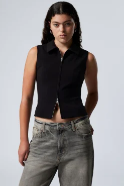 Weekday SLIM ZIP VEST TOP><noscript><img width=