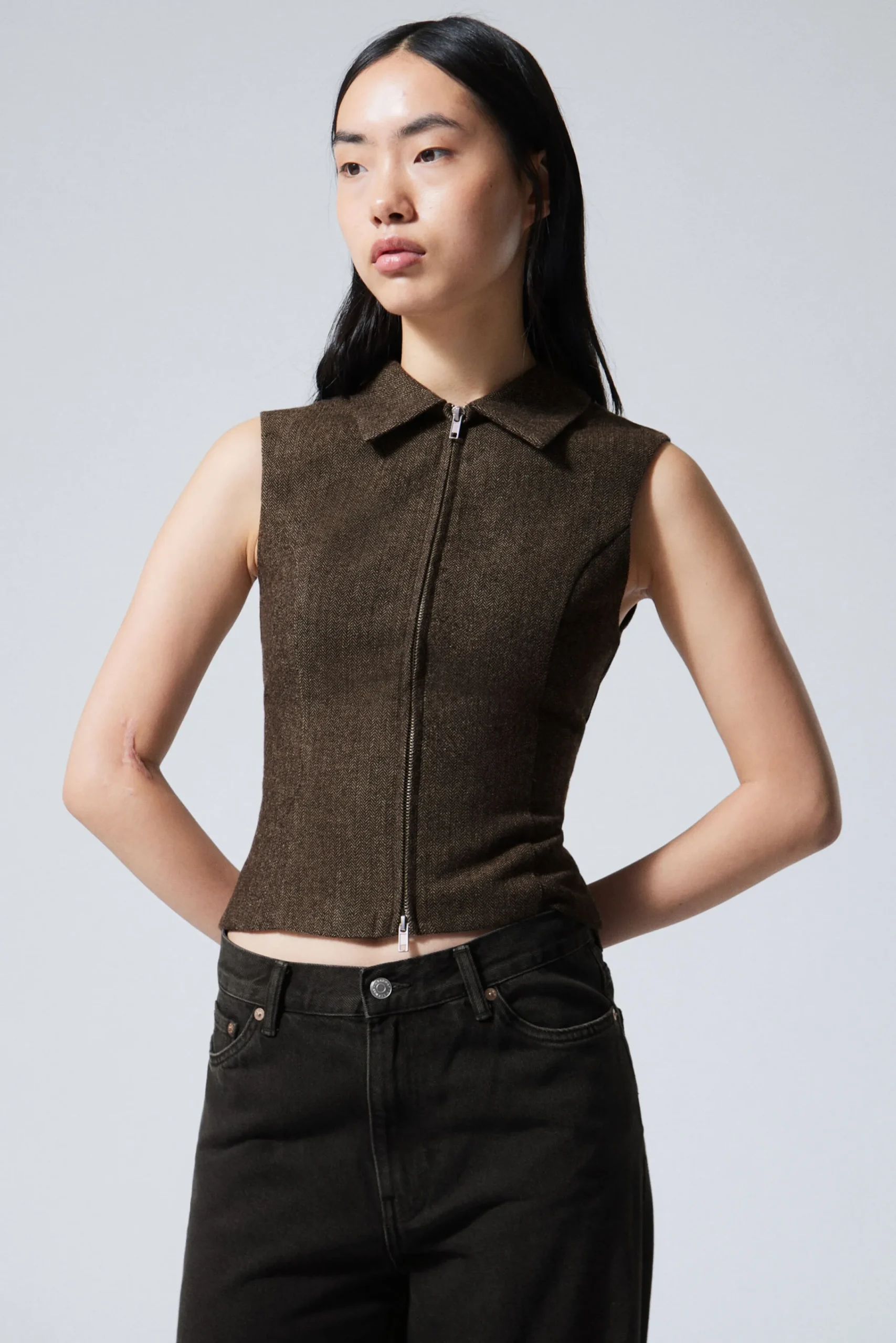 Weekday SLIM ZIP VEST TOP>Women Blouses & Shirts|Tops