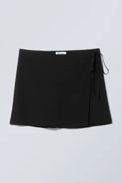 Weekday TAILORED VISCOSE MINI WRAP SKIRT><noscript><img width=