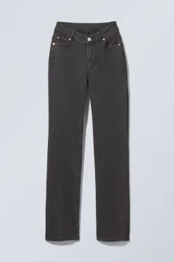 Weekday TWIG CURVE MID RISE SLIM STRAIGHT LEG JEANS><noscript><img width=