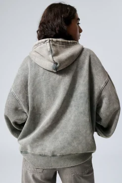 Weekday WASHED LOOSE FIT ZIP HOODIE><noscript><img width=