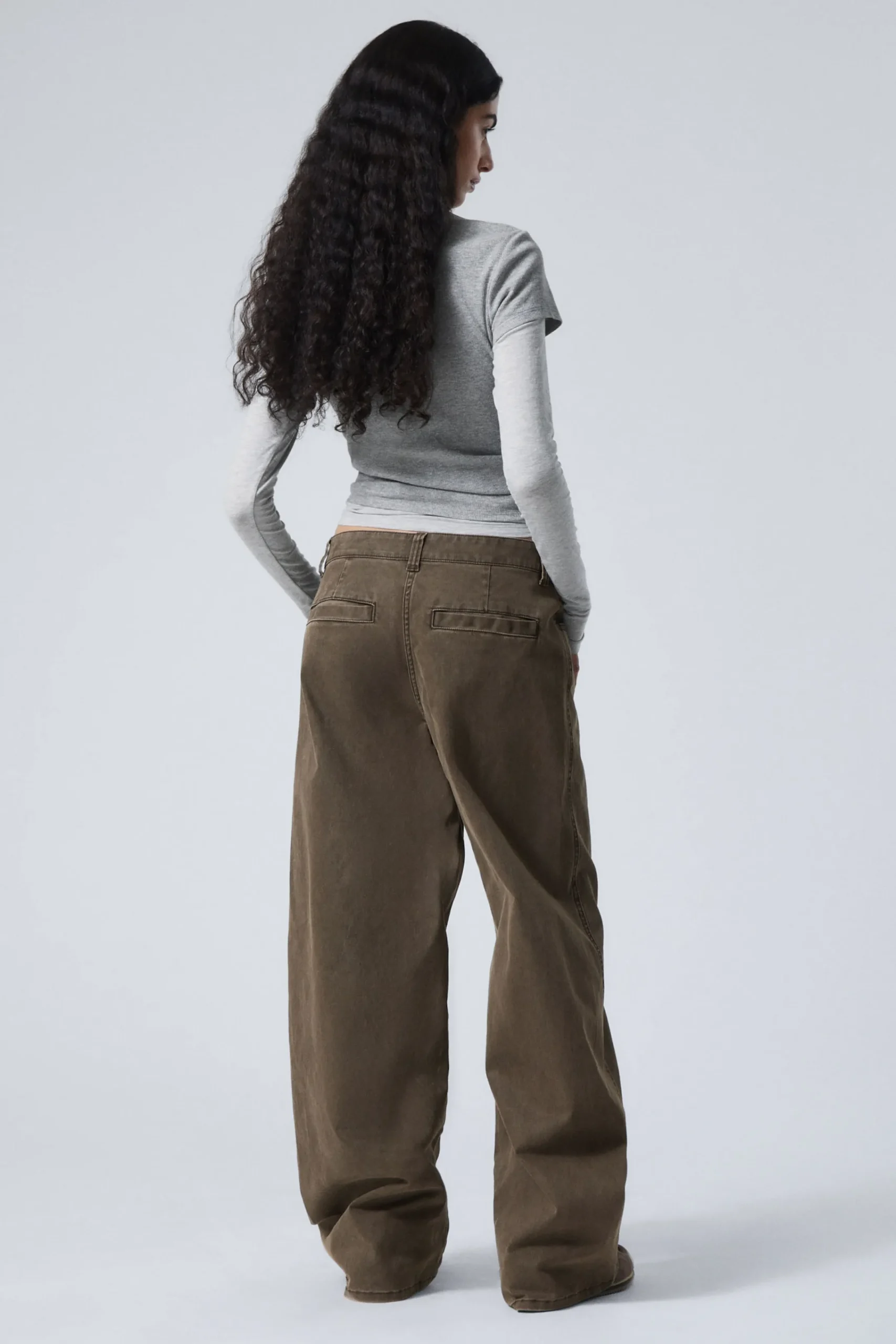 Weekday WASHED WIDE COTTON TROUSERS>Women Trousers