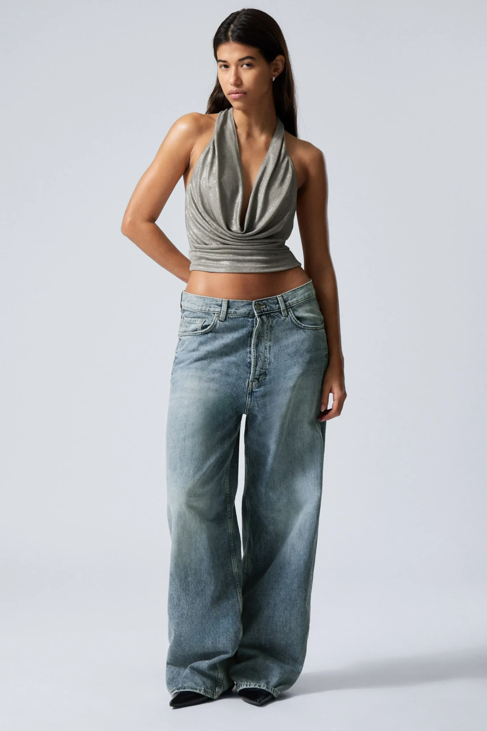 Weekday WATERFALL DRAPE HALTERNECK TOP>Women Tops