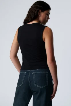 Weekday WIDE SHOULDER FITTED TANK TOP><noscript><img data-lazyloaded=